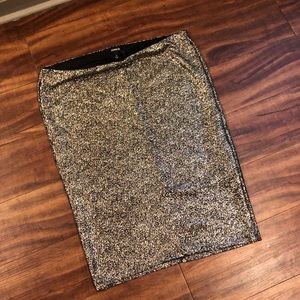 NWT Torrid Gold Foiled Midi Pencil Skirt sz 2